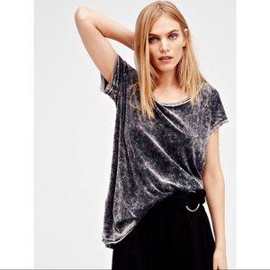 Free People Doran Crushed Velvet Tee